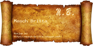 Mesch Britta névjegykártya